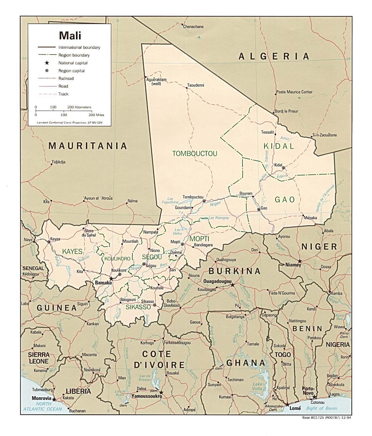 Map of Mali country