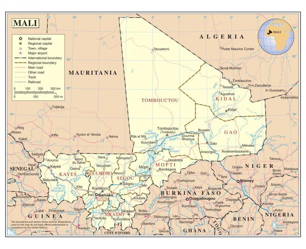 Map of Mali deep