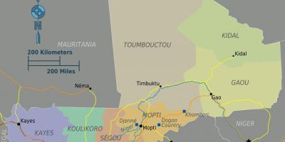 Map of Mali regions