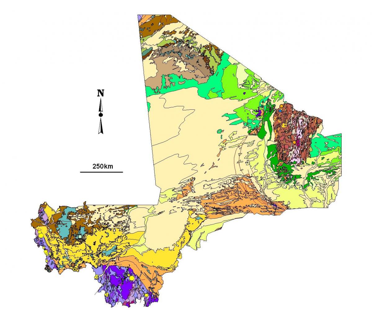 Map of Mali gold mines